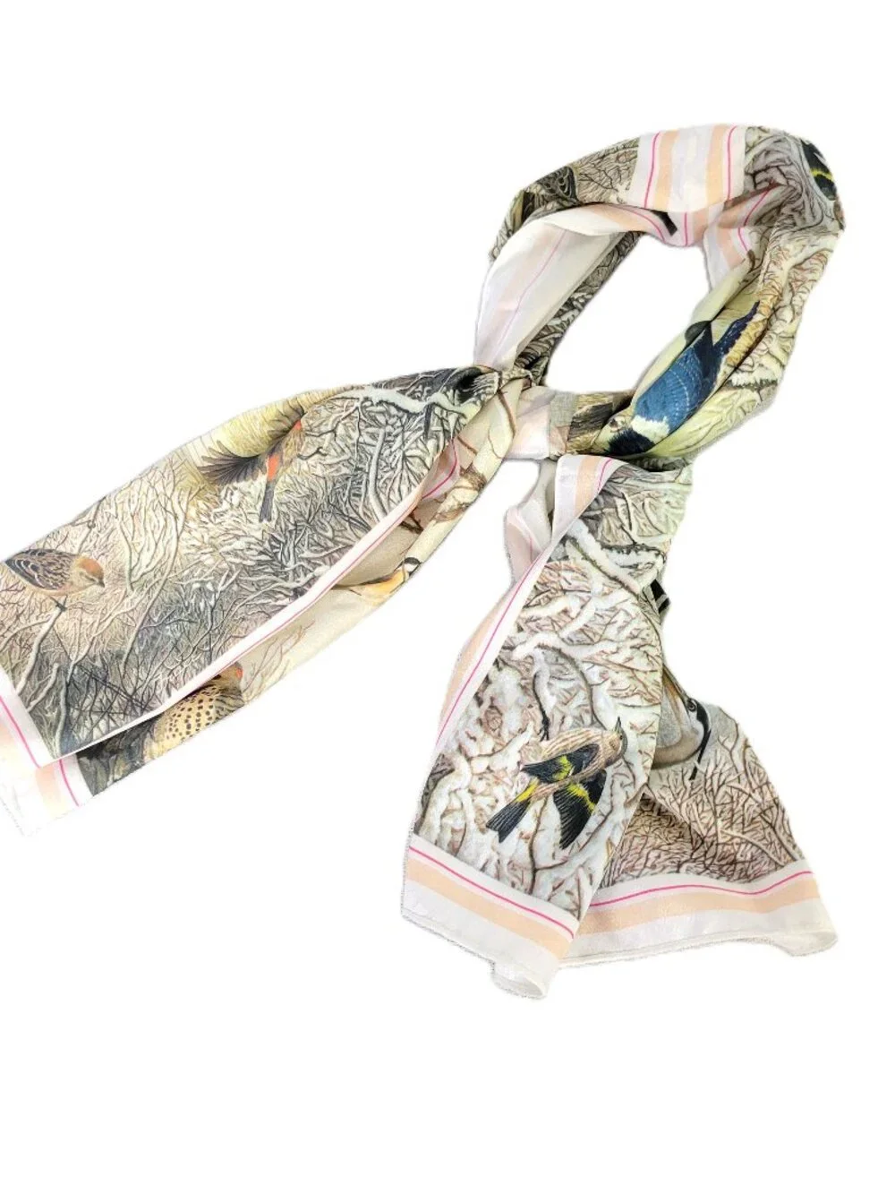 Vintage 1979 National Wildlife Federation Bird Scarf Winter Nature Print 42